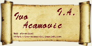 Ivo Acamović vizit kartica